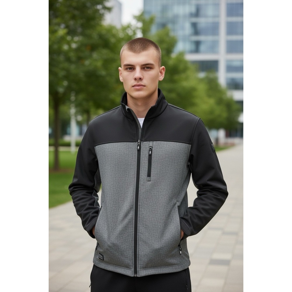 DRI DUCK 5350 Motion SoftShell Jacket Mens 2XL Black/Heather Water Resistant NWT